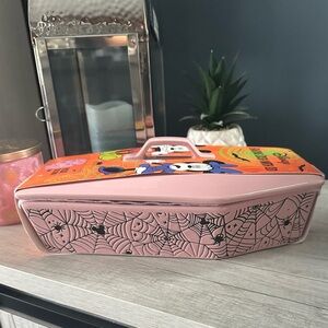 Halloween Disney Minnie and Mickey Coffin Baking Dish NEW
